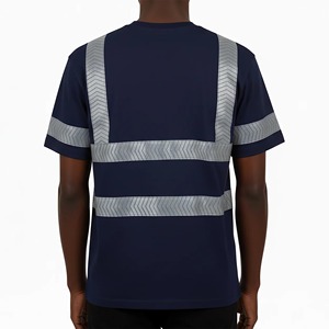 เสื้อโปโลทำงานผู้ชายแบบสะท้อนแสง เสื้อทำงาน 100% โพลีเอสเตอร์ เสื้อยืดโปโลนิรภัยแบบสะท้อนแสง - Product Image 5