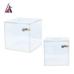 Caja de Donaciones de Acrílico Transparente Más Vendida en Malasia, 250x250x250mm, Urna de Donaciones con Cerradura, Exhibición Segura, Fabricante OEM B2B - Product Image 3