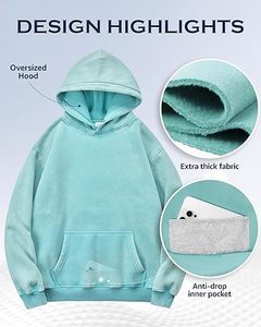 Custom Logo Washed Hoodies Street Fashion Apparel Heavyweight Washed Hoodie Cotton Fleece Sweatshirts Garment Dyed Washed Hoodie - Product Image 4