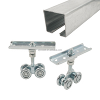 Roulette de porte suspendue Cowell HP05 en acier zingué au design moderne, roue robuste pour quincaillerie de porte coulissante extérieure d'hôtel