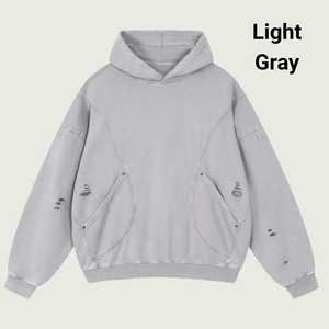 Sudadera con Capucha Personalizada con Bordado, Sudadera Extra Grande de Felpa de Algodón, Sudadera Urbana de Gran Peso - Product Image 6