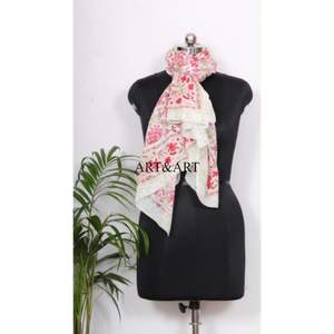 Pareo Sarong Hijab de plage pour femmes, 100% coton, doux pour la peau, respirant, couleur unie, imprimé floral, fait main, ethnique - Product Image 3