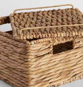 Seagrass Clothing <b>Storage</b> <b>Baskets</b> <b>Round</b>/Rectangle/Square water hyacinth Flexible Natural/customized Color Eco-Friendly <b>basket</b> - Product Image 5