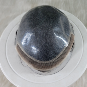 100% perruque de cheveux indiens Remy attachés à la main pour hommes Bio-Lace PU Base toupet avec nœuds blanchis corps/eau vague Styles Texture droite - Product Image 4