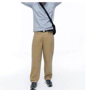 Jeans de Mezclilla Lavada para Hombre, Corte Recto y Holgado, OEM ODM – Pantalones Casuales Vintage de Estilo Urbano, Venta al Por Mayor Personalizada - Product Image 4