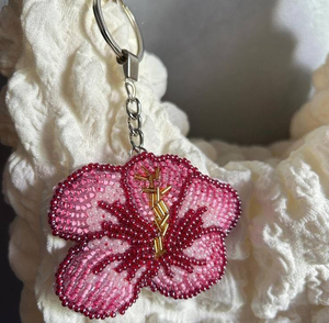 Cute Embroidered Woven Star Pattern Zinc Alloy Carabiner <b>Keychain</b> with Beaded Charms Handmade Seed Beads Trendy Girls Gift - Product Image 5