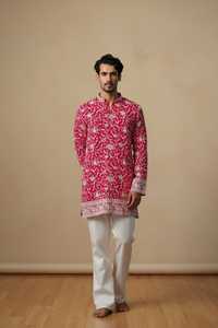 Premium <b>Men's</b> <b>Kurta</b> Pant Set with Embroidered Silk <b>Kurta</b> - Product Image 1