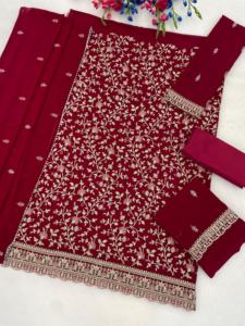 Traje Semi-Solucionado Dhwaja Export Fox Georgette con Bordado y Trabajo de Codificación, Estilo Moderno para Bodas y Fiestas - Product Image 6