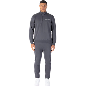 Men's Quarter <b>Zip</b> Stand Collar Tracksuit Set Tapered Jogger <b>Trousers</b> Regular Fit Casual Two Piece Outfit Custom Branding OEM ODM - Product Image 2