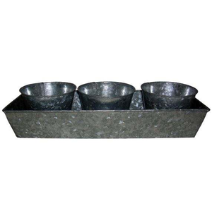 Nouveau design de plateau en métal avec pots, jardinières et pots en métal personnalisés en fer galvanisé pour la décoration intérieure et extérieure - Product Image 3