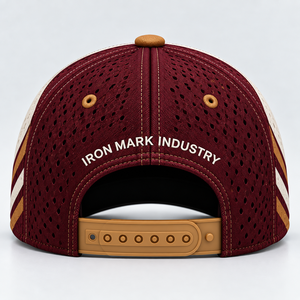 <b>Iron</b> Mark Industry 6-Panel Baseball Cap Embroidered Logo Unisex Adjustable Canvas Jersey Terry 100% Cotton Maroon Beige Casual - Product Image 3