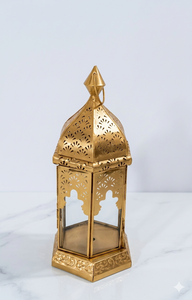Gold Metal Handmade Eco-Friendly Ramadan Lantern Cutout Hanging Candle Holder Portable Decor for Home Wedding Garden - Product Image 6