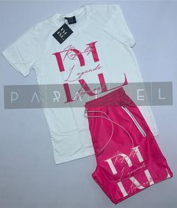 Ensemble décontracté pour homme en maille respirante 100% polyester avec chemise à col et short, couleur unie, pour l'été - Product Image 6