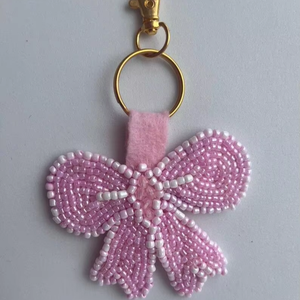 Colorful Bead Embroidery Keychain Unique Designer Portable <b>Key</b> <b>Holder</b> Charm Handcrafted by Artisan for Travel Bags - Product Image 6