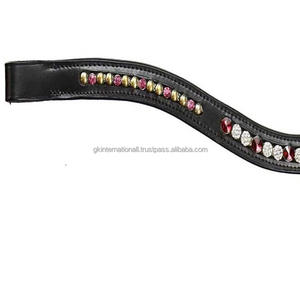 Cadena de Diamantes de Imitación Personalizada de Una Sola Hilera, Colorida y Brillante, Banda Frontal de Cuero para Caballo, al por Mayor - Product Image 3