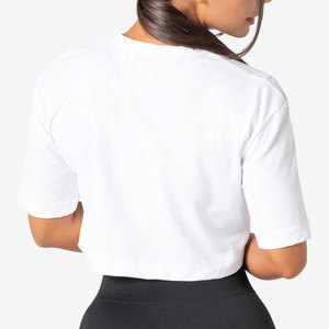Short Sleeve Crew Neck Design <b>Crop</b> T-Shirt Activewear Sports <b>Top</b> Blank Custom Logo Factory Sale Quick Dry Loose T-Shirt - Product Image 6