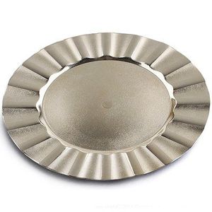 Plato de presentación antiguo de estaño, platos y vajilla de latón, estilo floral, apto para contacto con alimentos - Product Image 5