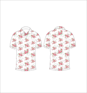 Men’s <b>White</b> Pink Floral Print <b>Polo</b> Shirt Short Sleeve Casual Summer Fashion Shirt - Product Image 6