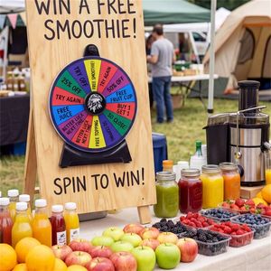 Rueda de la Fortuna Giratoria Multicolor Personalizable de 14 Ranuras con Soporte Plegable y Tablero Reutilizable para Eventos y Juegos - Product Image 6