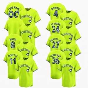 Manufacturer <b>Neon</b> Yellow Men American Jersey Custom Team Name Number Breathable Quick Dry Anti-Bacterial Short Sleeve Plus Size - Product Image 1
