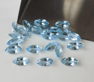 Topaze bleu ciel naturelle de qualité supérieure, taille marquise facettée 10x5 MM, pierre précieuse en vrac pour la fabrication de bijoux, bagues, boucles d'oreilles, pendentifs - Product Image 4