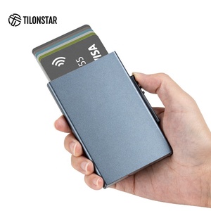TILONSTAR TWM107 Wholesale Gift Slim Portefeuille Homme RFID Aluminum Pop Up Credit <b>Card</b> <b>Holders</b> For Mens - Product Image 5