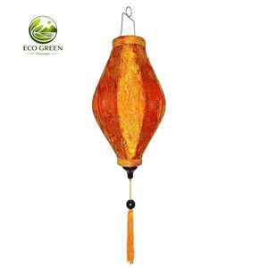 Lanterne de Hoi An de style vintage, lampe en soie et bambou faite à la main pour la décoration intérieure et extérieure, la maison et les festivals - Product Image 3