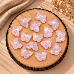 Cuentas de Cuarzo Rosa en Forma de Mariposa de 13 mm, Cuentas de Piedras Preciosas Facetadas para la Fabricación de Joyas, Cuentas Sueltas al por Mayor, Suministros para Manualidades - Product Image 5