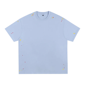 Camiseta para Hombre con Efecto Desgastado, Diseño Personalizado con Salpicaduras de Pintura, Estampado Completo, 100% Algodón Orgánico, Camisetas Blancas y Negras de Punto - Product Image 3