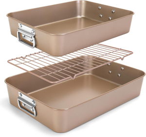 Stylish Stainless Steel Roasting <b>Pan</b> Designed For Healthy Convenient Family Cooking With Spacious Interior - Product Image 1