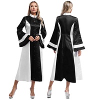 Robe de chorale élégante pour femme, à manches évasées, pour le clergé, costume de cosplay d'Halloween, déguisement de bal masqué, jeu de rôle