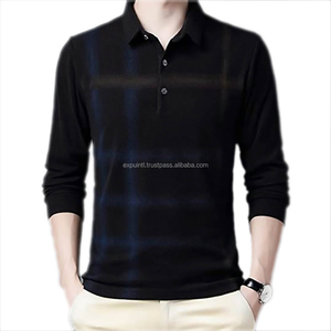 Camiseta polo de color personalizada informal de alta calidad transpirable de moda de manga larga para hombres - Product Image 2