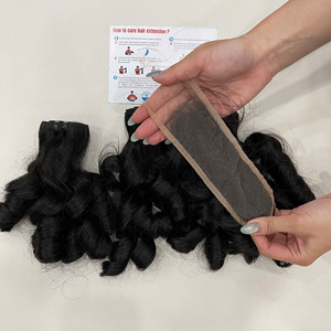 Wholesale Affordable Price Natural Vietnamese Bouncy Fummi Curl Hair Bundles 100% Cuticle Human Hair Double Drawn Raw Hair - Product Image 2