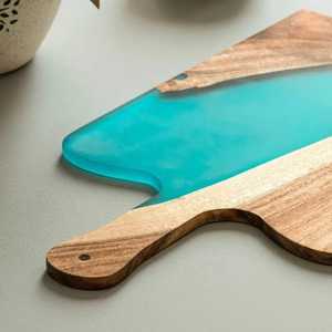 Planche à découper moderne en bois et résine, design durable pour la préparation des légumes, des fruits et des aliments - Product Image 4