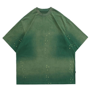 Camisetas personalizadas lisas de estilo vintage para hombre, lavadas con ácido, de algodón, extragrandes y de tela gruesa. - Product Image 5