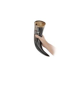 Cuerno Vikingo Rústico para Beber, Hecho a Mano con Cuerno Natural de Búfalo, Taza Medieval para Bebidas, Vajilla de Estilo Tradicional para Fiestas - Product Image 1