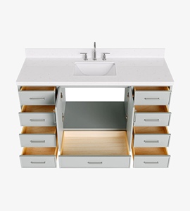 Mueble de Baño Mary de 60 Pulgadas con Lavabo Individual, Solo Mueble, 3 Opciones de Acabado, Venta al Por Mayor, Fábrica en Vietnam - Product Image 4