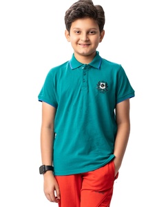 Polo pour garçon Broderie imprimée personnalisée Piqué de qualité supérieure 50% coton/50% polyester, 220 GSM Style décontracté du Bangladesh - Product Image 1