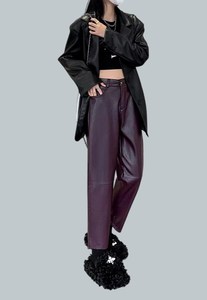 Pantalones de Cuero Genuino Vintage para Mujer, Leggings de Cuero Real hasta el Tobillo para Chicas, Pantalones de Piel de Oveja - Product Image 6