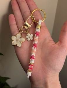 Bohemian Embroidery Beaded <b>Keychain</b> Handcrafted Beaded Key Holder with Premium Finish Elegant Handmade Embroidery Beaded Keychai - Product Image 3