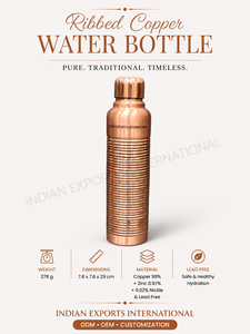 Seamless Metal <b>Copper</b> <b>Drinking</b> <b>Bottle</b> from Indian exports international. ( Certified pure <b>copper</b> ) - Product Image 2