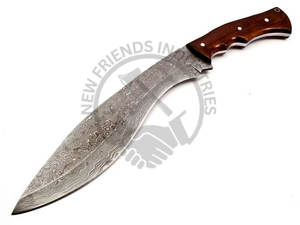 Nouvelle édition de couteau de chasse en acier de Damas avec manche en bois et étui, couteau de survie tranchant comme un rasoir, à lame pleine, pour le camping et la chasse en extérieur - Product Image 4