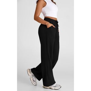 Pantalones Deportivos Anchos de Pierna Ancha para Mujer, Talla XL, Cintura Alta, Estilo Holgado, con Cordón y Bolsillos, Estilo Atlético - Product Image 5