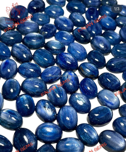 FAIJAN GEMS Gemas de Cianita Azul Natural Real, Certificadas por IGI, Calidad AAA, Corte Brillante, Cabujón, Tamaño Personalizable - Product Image 3