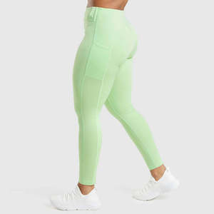 Leggings pour femmes de haute qualité, tricotés, légers, sans couture, respirants, design simple à taille haute - Product Image 1