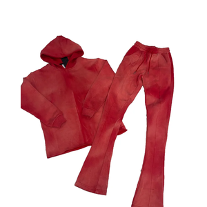 Conjuntos deportivos de entrenamiento y jogging con efecto acid wash para hombre, conjunto de sudadera con capucha y pantalones de alta calidad, cómodo y elegante. - Product Image 1