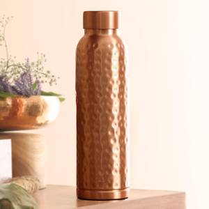 Heavy <b>Gauge</b> Durable Copper Water Bottle for Daily Use Lightweight Travel Friendly Gym Yoga FAIZA CRAFT FC-5681 Classic Design - Product Image 1