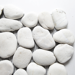 Decorative Rectified White <b>Stone</b> Pebble Tiles for Outdoor <b>Landscaping</b> Garden and <b>Stone</b> Modern Home Decor - Product Image 3