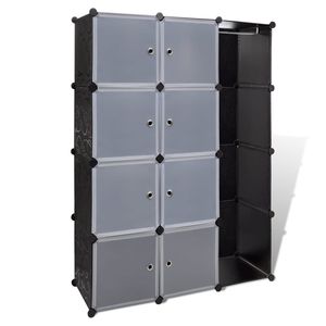 Cabinet modulare in bianco e nero a 9 scomparti 14.6 sistemi e organizer "x 45.3" x 59.1" - Product Image 2