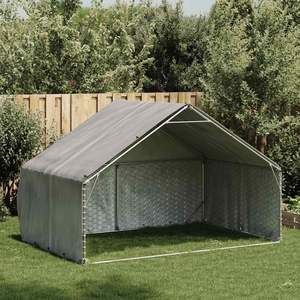 Caseta para Perros de Acero Galvanizado con Alto Contenido de Zinc, Color Plateado, para Exteriores, Casa y Muebles para Mascotas - Product Image 2